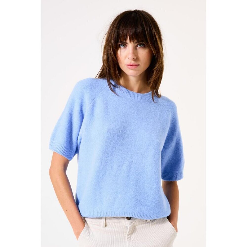 NWT GARCIA KRYSTAL Blue Short Sleeve Pullover Knit
